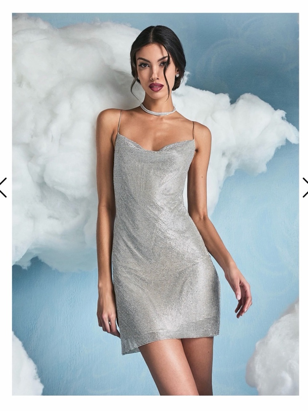 Silver chain Slip Mini Dress
